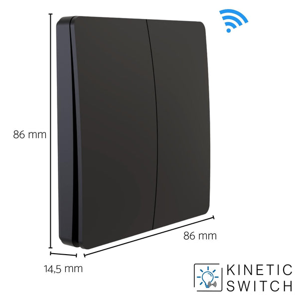 Dimmbar Set mit kinetischem 2-fach Funkschalter und dimmbarem Empfänger smart