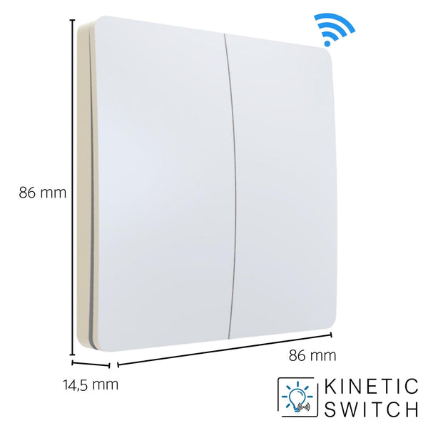 Dimmbar Set mit kinetischem 2-fach Funkschalter und dimmbarem Empfänger smart