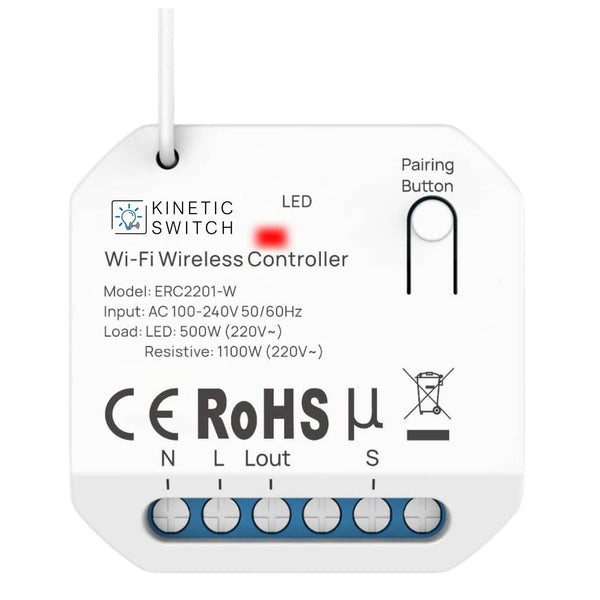 Außenbereich Set mit kinetischem Funkschalter IP65 & kompaktem Empfänger IP67 smart