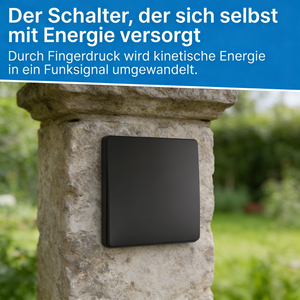 Outdoor set with kinetic radio switch IP65 &amp; compact receiver IP67 smart