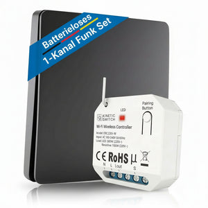 Kompakt Set mit kinetischem Funkschalter und Empfänger smart