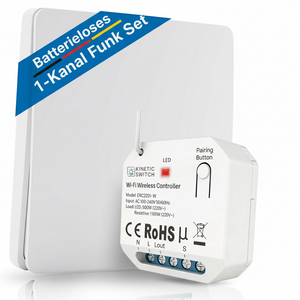 Kompakt Set mit kinetischem Funkschalter und Empfänger smart